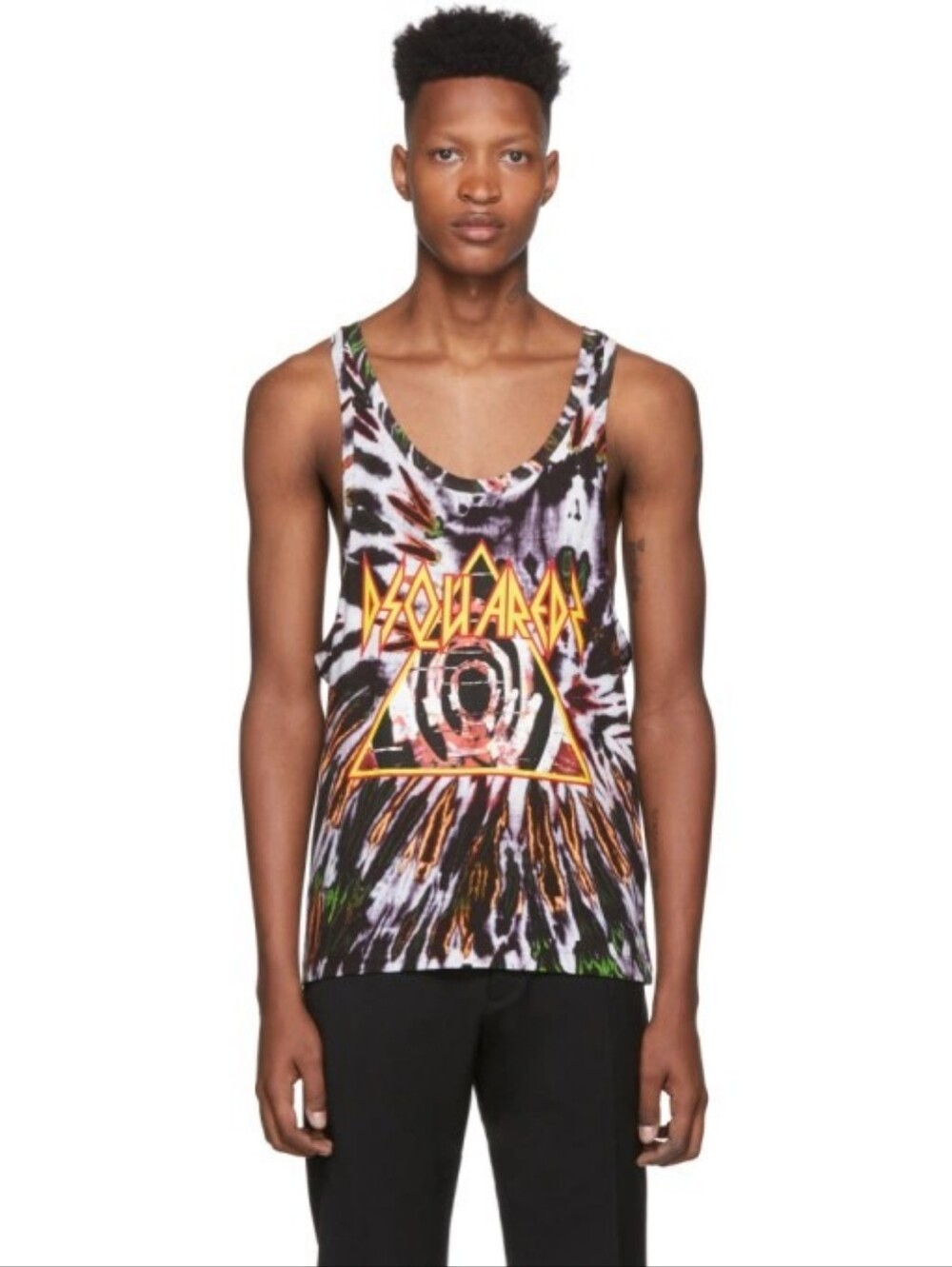 Dsquared2 Green Tie-Dye Printed Tank Top size S BNWT